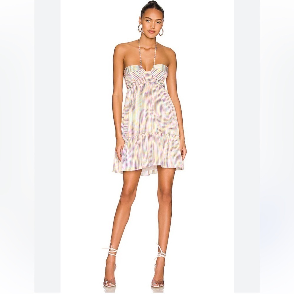 Amanda Uprichard Christie Pastel Striped Mini Dress | S
